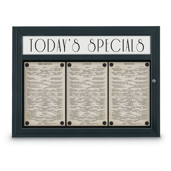 Sliding Door Indoor Enclosed Corkboard, 7